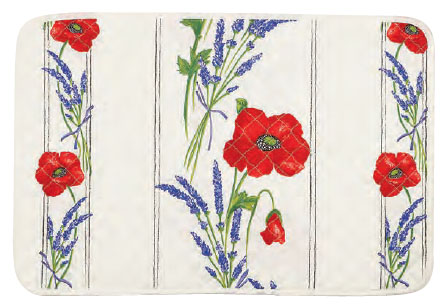 Provence quilted Placemat (Coquelicots Lavandes 4 co